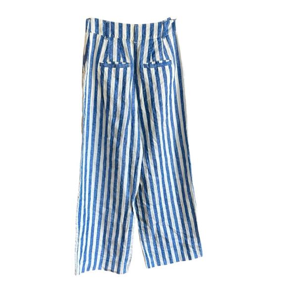 Boden Westbourne wide leg blue and white stripe linen trousers sz 6 - Picture 7 of 11